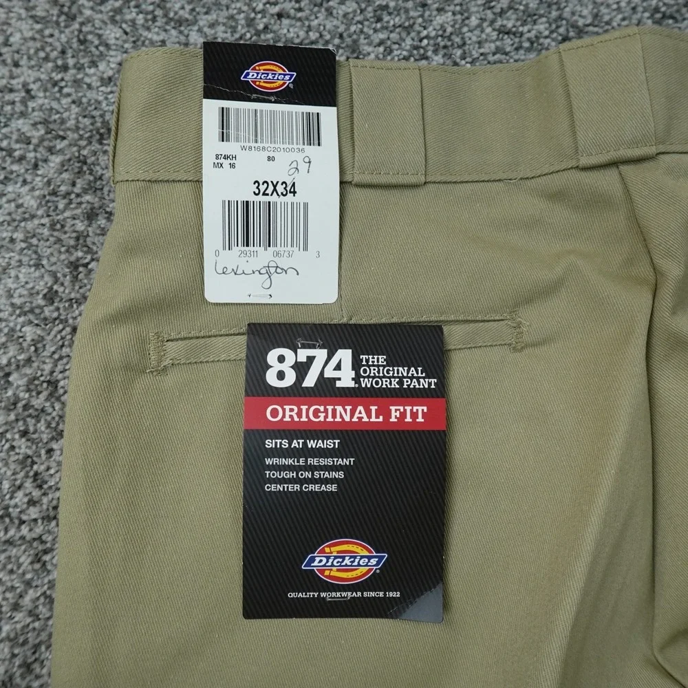 NEW Dickies Pants Mens 32X29 Beige Brown Khaki Tan 874 Chino Trouser Flat Front